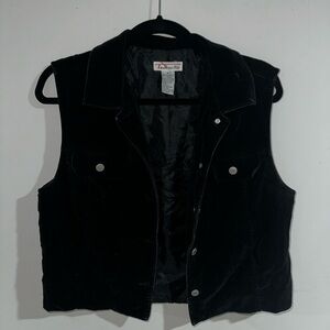Black velvet vest